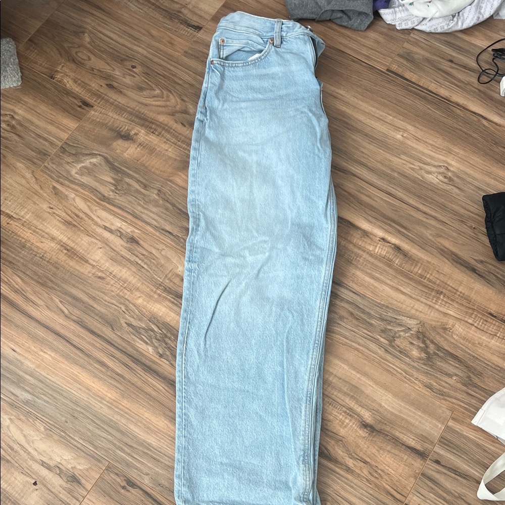 Garage Light Blue Straight Leg Jeans